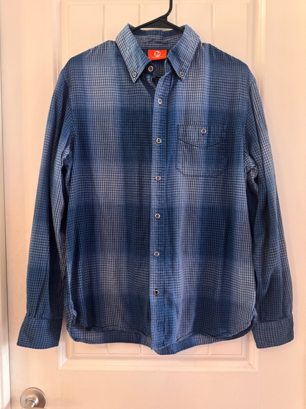 Merrell Blue‎ Plaid Button-Down Shirt Men's Medium hiking outdoors